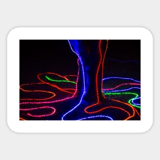 Tree Covered in Lights Abstract Number Three Sticker